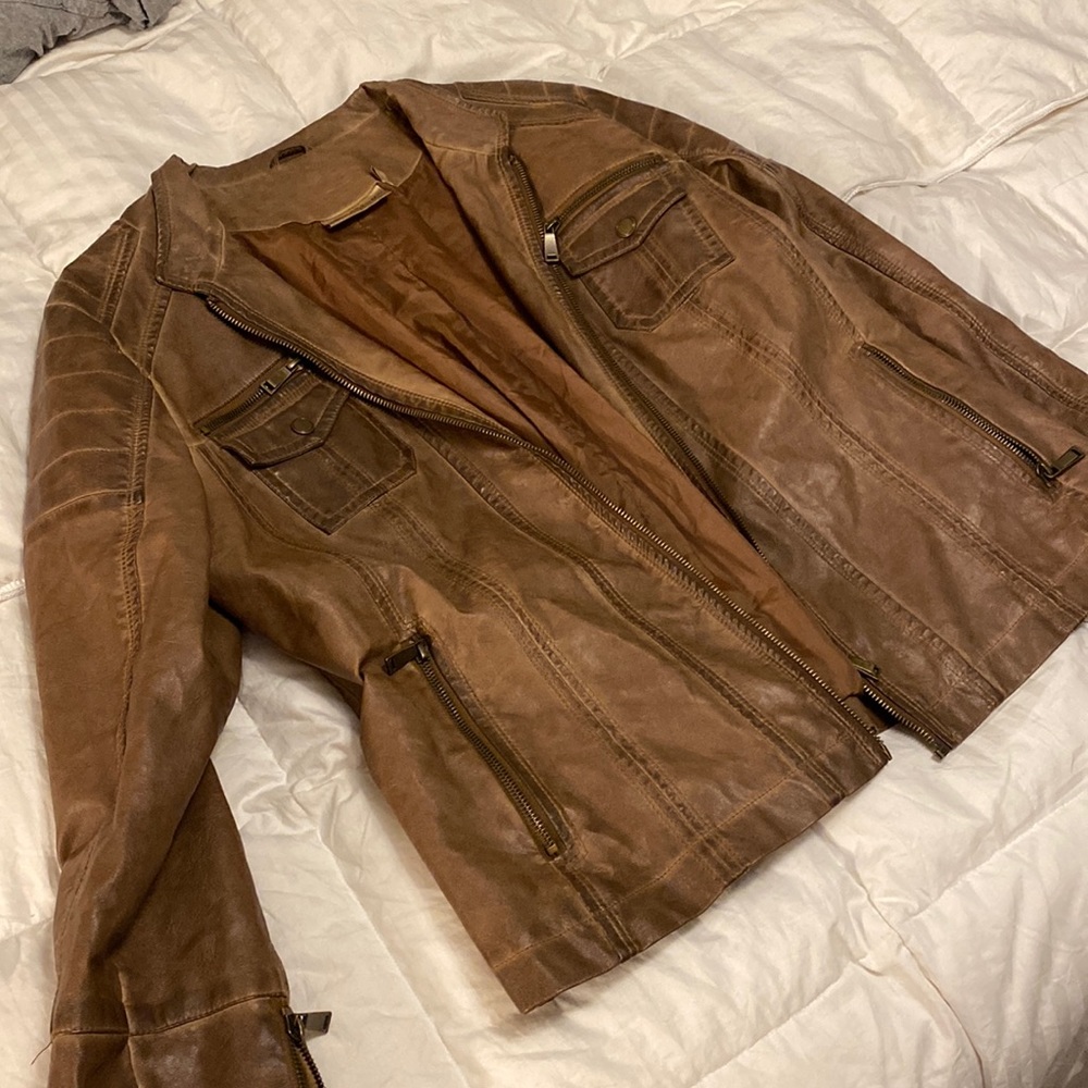 Brown bomber jacket